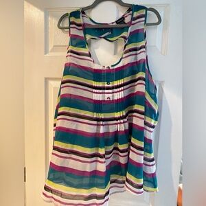Torrid pintuck stripe chiffon tank 3x/4x